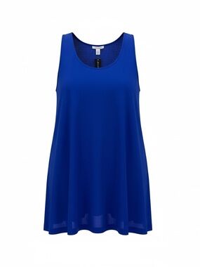Susan Graver Royal Blue Scoop Neck Swing Tank